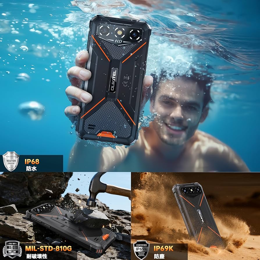 Amazon | OUKITEL G3 タフネススマホ - 16GB+128GB/1TB 防水